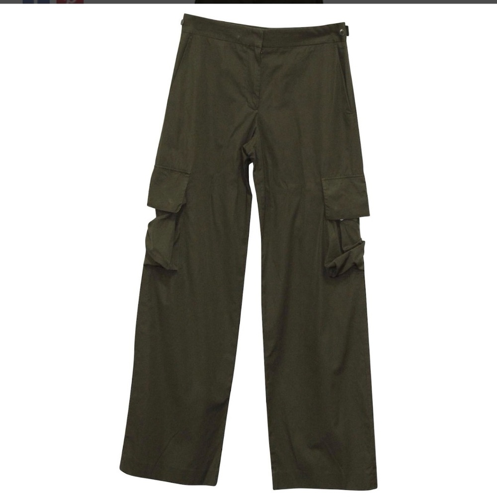 Helmut Lang Cargo Pants in Khaki Green Cotton
